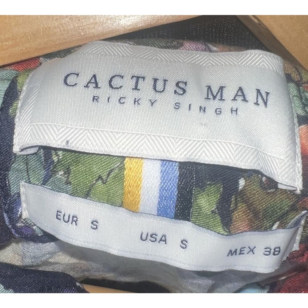 Cactus Man Ricky Singh Jacket Size Small Multicolor Floral Open Zip Front - Picture 7 of 7